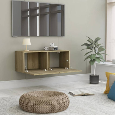vidaXL Szafka pod TV, dąb sonoma, 80x30x30 cm, materiał drewnopochodny