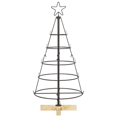 Choinka Stożkowa Świąteczna z podstawą Czarny 90 cm Stal