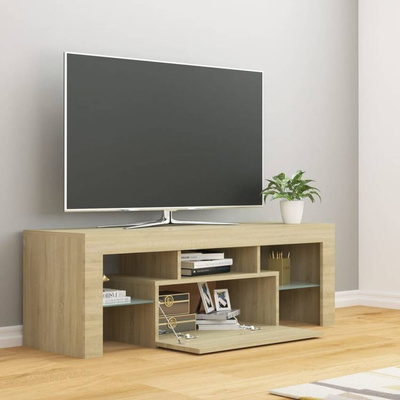 vidaXL Szafka pod TV z oświetleniem LED, dąb sonoma, 120x35x40 cm wariant 4