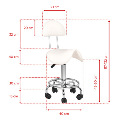 Taboret kosmetyczny 6001 biały  118590