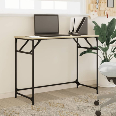 vidaXL Biurko, dąb sonoma, 100x45x76 cm, materiał drewnopochodny, stal