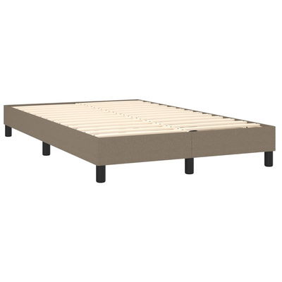 vidaXL Łóżko kontynentalne z materacem, taupe, tkanina, 120x200 cm wariant 5