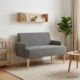 Sofa dwuosobowa z guzikowym pikowaniem ciemnoszary