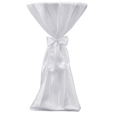 Obrus biały ze wstążką, 60 cm, 2 sztuki