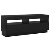 vidaXL Szafka pod TV z oświetleniem LED, czarna, 100x35x40 cm