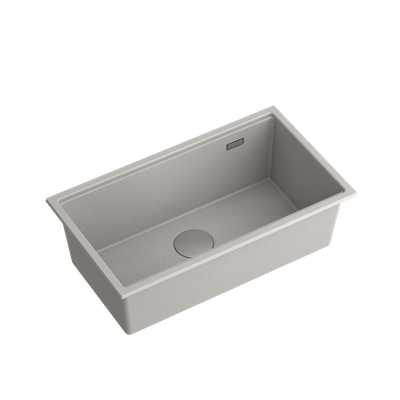 CLARK 760 Hard Rock GraniteQ zlewozmywak 1-komorowy podwieszany 760x435x225 mm concrete + syfon BS save space + zaczepy