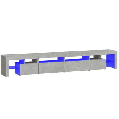 vidaXL Szafka pod TV z oświetleniem LED, szarość betonu, 260x36,5x40cm