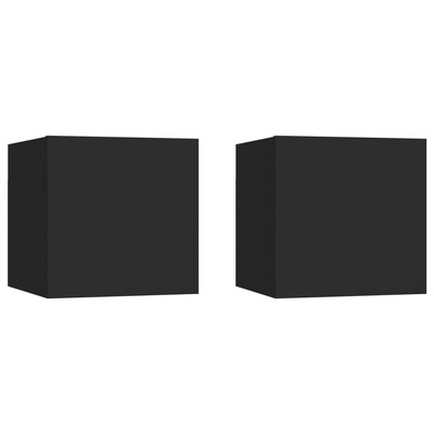 vidaXL Wiszące szafki telewizyjne, 2 szt., czarne, 30,5x30x30 cm