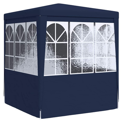 vidaXL Namiot imprezowy ze ściankami, 2x2 m, niebieski, 90 g/m²
