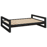 vidaXL Legowisko dla psa, czarne, 105,5x75,5x28 cm, drewno sosnowe model standard