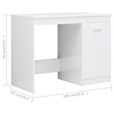 vidaXL Biurko, białe z połyskiem 140x50x76 cm, materiał drewnopochodny