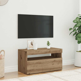 Szafka pod TV z oświetleniem LED, dąb artisan, 75x35x40 cm