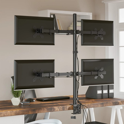 na monitory, czarny, stalowy, VESA 75/100 mm Stojak