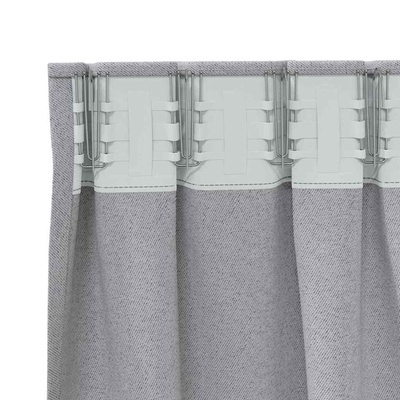 Firany blackout z kółkami 2 pcs Jasnoszary 245 x 140 cm