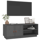 vidaXL Szafka pod TV, szara, 105x34x40 cm, lite drewno sosnowe