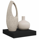 Wisząca półka ścienna, czarna, 23x23,5x3,8 cm, MDF