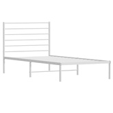 Metalowa rama łóżka z wezgłowiem, biała, 90x200 cm model standard