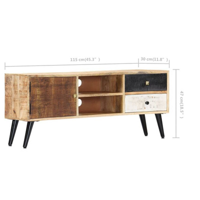 vidaXL Szafka pod TV, 115 x 30 x 47 cm, lite drewno mango