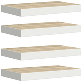 vidaXL Półki ścienne, 4 szt., kolor dębu i biel, 50x23x3,8 cm, MDF