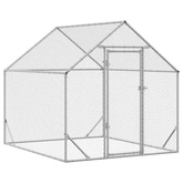 Klatka dla kur Srebrny 200 x 170 x 177 cm Stal Galwanizowana