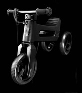 FWRider Super Sport Kolor: All Black / Cały Czarny Rowerek biegowy Jeździk 2w1 Ciche koła + Pasek do noszenia dla Rodzica