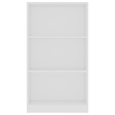 3-poziomowy regał na książki, biały, 60 x 24 x 109 cm