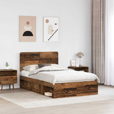 Ramka łóżka Stare drewno 135 x 190 cm Lite drewno sosnowe