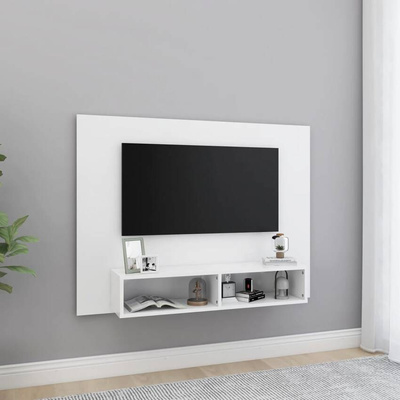 vidaXL Wisząca szafka pod TV, biała, 120x23,5x90 cm