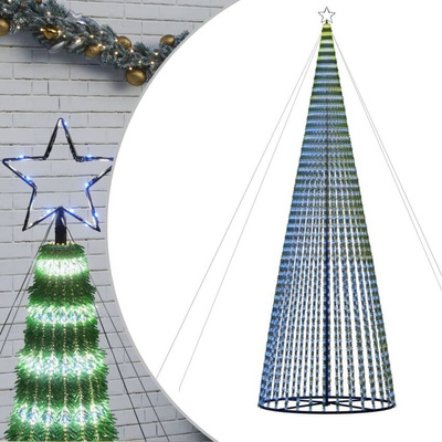 vidaXL Stożkowa choinka z lampek, 1544 niebieskich LED, 500 cm