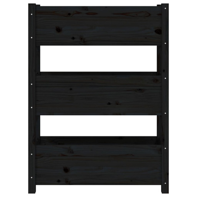 vidaXL Donica, czarna, 77x25x104,5 cm, lite drewno sosnowe