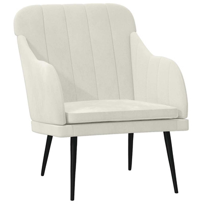 Fotel, kremowy, 63x76x80 cm, obity aksamitem vidaXL