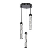Lampa wisząca Corte potrójna szklana tuba do jadalni 25W LED 3000K