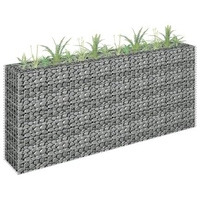 vidaXL Podwyższona donica gabionowa, galwanizowana stal, 180x30x90 cm