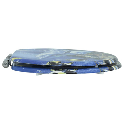 Deska klozetowa wolnoopadająca, MDF, wzór w delfiny