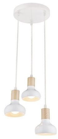 Lampa sufitowa wisząca biała na talerzu 3x40W Puerto Candellux 33-62635
