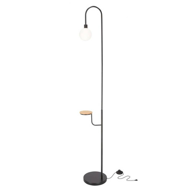 Lampa podłogowa czarna półka 173cm Vanity 51-00057