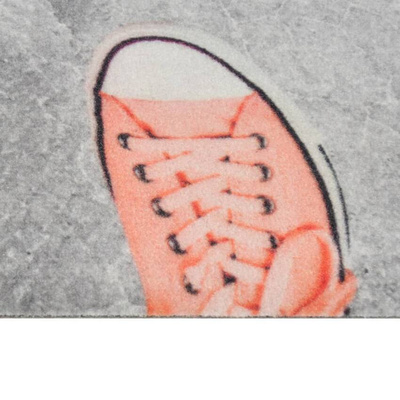 vidaXL Dywanik kuchenny, wzór Shoezone, 45x150 cm, aksamitny