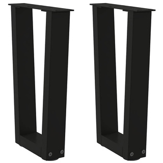 Nogi do stolika kawowego w kształcie litery V 2 szt. Czarne 28x(42-43,3) cm Stal
