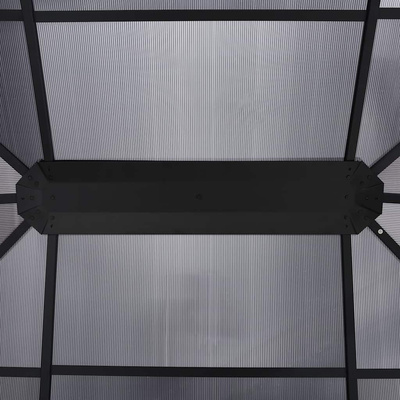 Altana ogrodowa z zasłonami, 400x300x265 cm, antracytowa