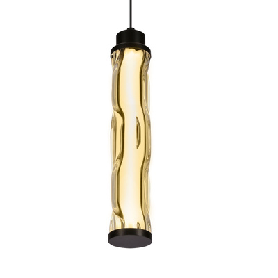 Lampa wisząca Corte szklana tuba czarny mat LED 10W 3000K do salonu