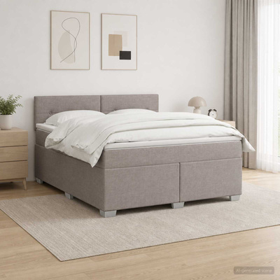 Łóżko Box Spring z materacem i LED Ciemnoszary 140 x 190 cm