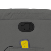 vidaXL Podnoszony fotel masujący, rozkładany, ciemnoszary, tkanina