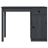 vidaXL Biurko, szare, 100x50x75 cm, lite drewno sosnowe