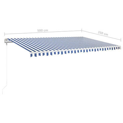 Automatycznie zwijana markiza, LED i czujnik wiatru, 500x350 cm