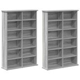 Kabinet na płyty CD 2 szt. Szary Sonoma 60 x 17 x 92 cm