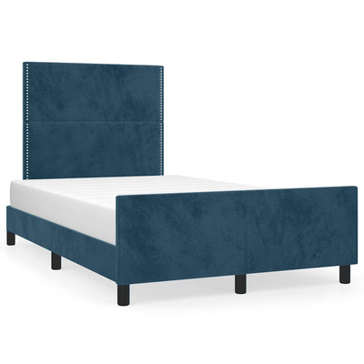 vidaXL Rama łóżka z zagłówkiem, ciemnoniebieska, 120x200 cm, aksamitna model standard