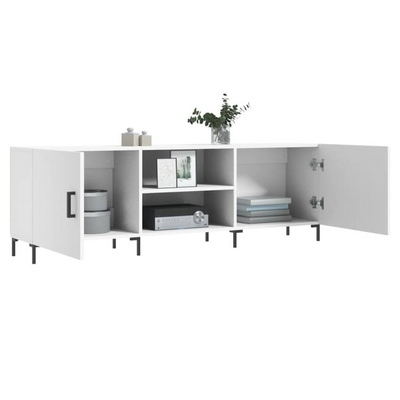 vidaXL Szafka pod TV, biała, 150x30x50 cm, materiał drewnopochodny wariant 6