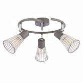 Lampa sufitowa spirala CURTIS szara 3x40W E14  nowoczesna oprawa oświetleniowa do salonu sypialni przedpokoju