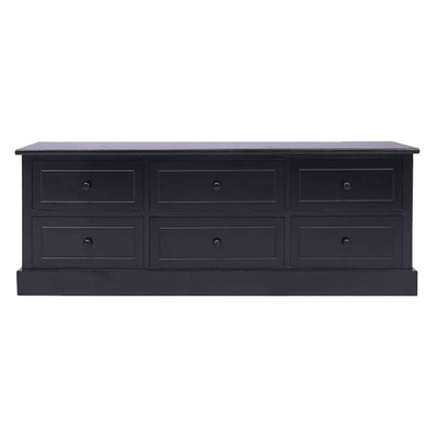vidaXL Szafka pod TV, czarna, 108x30x40 cm, drewno paulownia