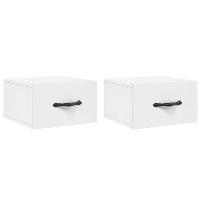 vidaXL Wiszące szafki nocne, 2 szt., białe, 35x35x20 cm model standard